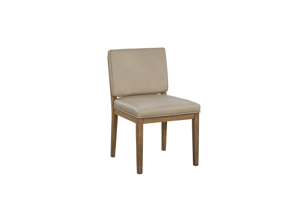 Elure - Leather Soft Back Chair (Set of 2) - Latte