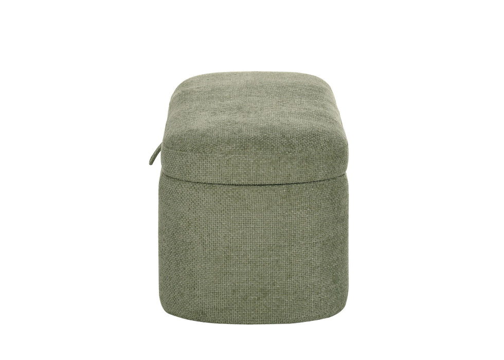Philipa - Storage Bench - Light Green Tweed
