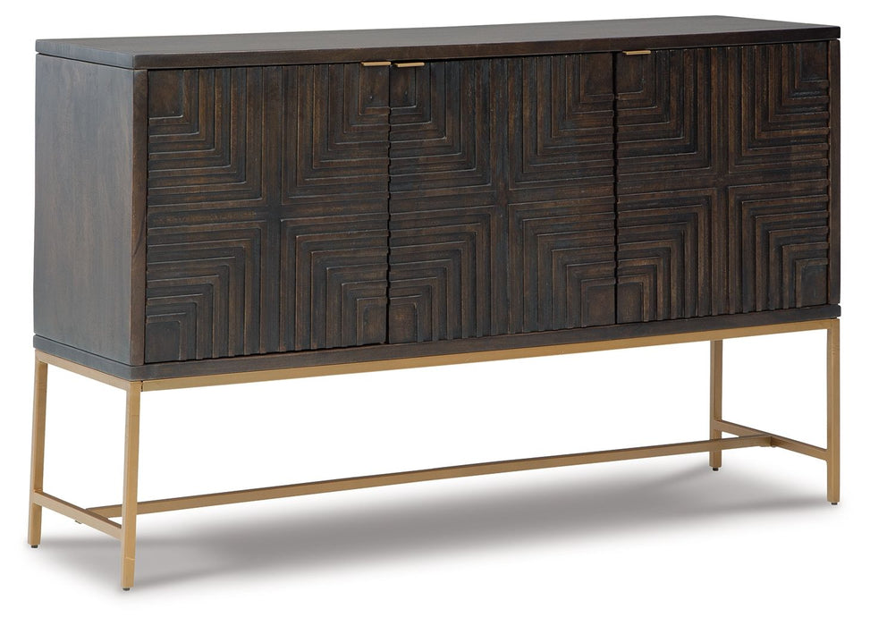 Elinmore - Accent Cabinet - Brown / Gold Finish