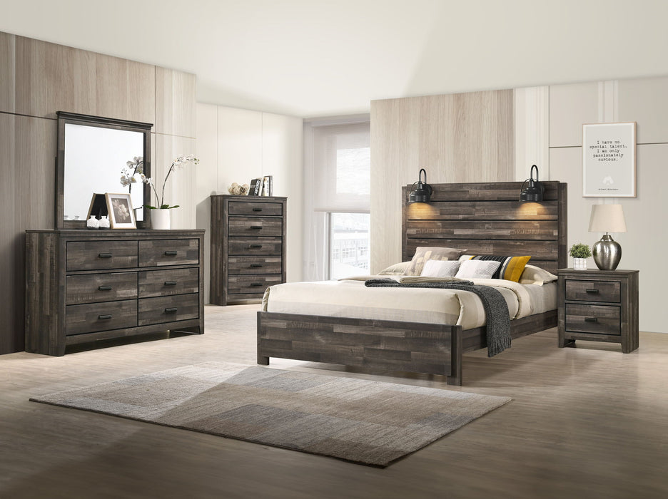 Carter - Queen 5 Piece Bedroom Set - Brown