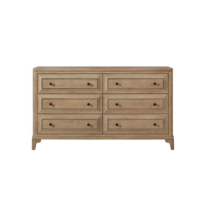 Modern 6 Drawer Dresser - Sand