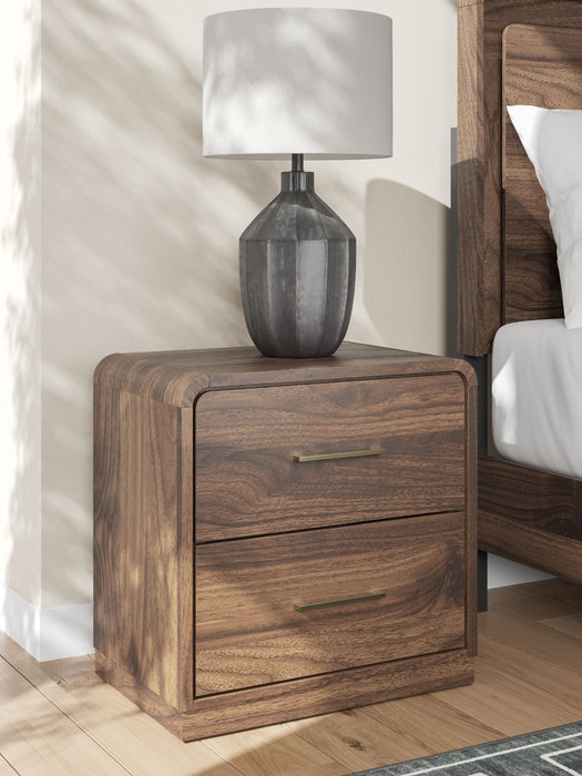 Fortlorn - Two Drawer Night Stand - Walnut Brown
