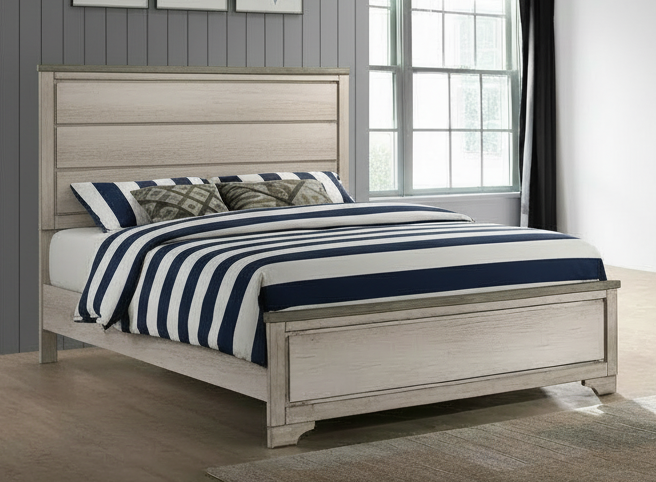 Patterson Panel Bed In Driftwood Grey