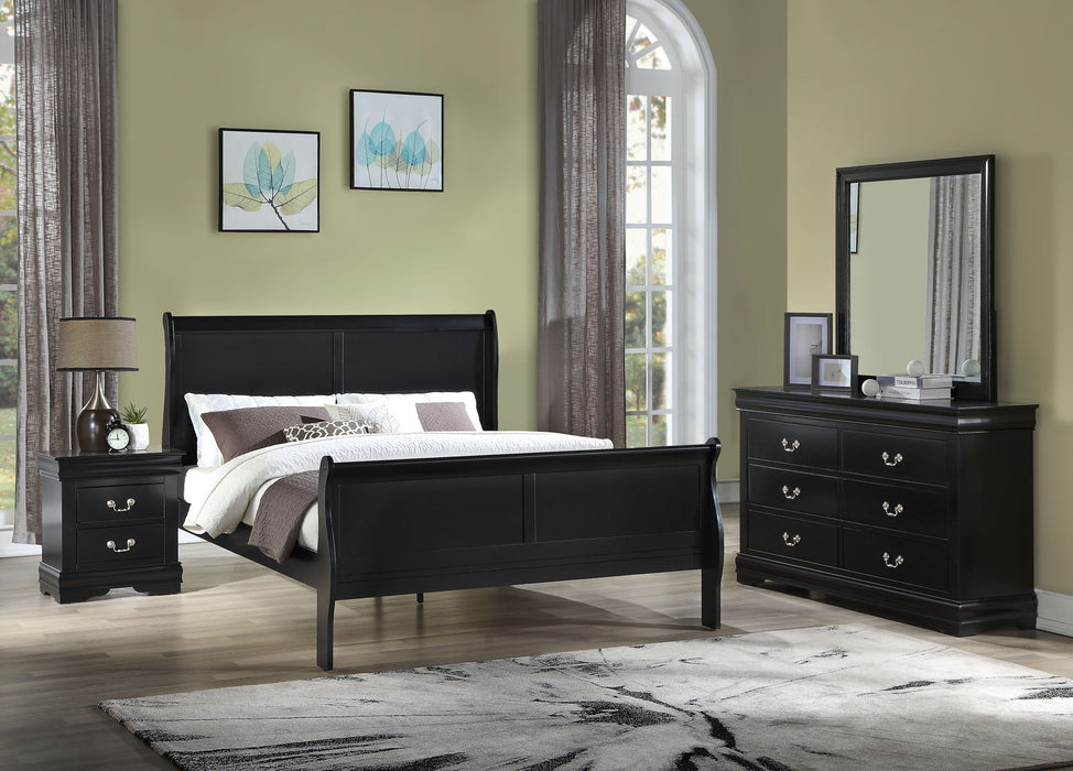 Louis Philip - King 4 Piece Bedroom Set - Black