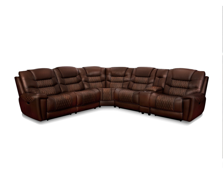 tobacco leather sectional Zeppelin Italian Waco The leather upholstery covers each section uniformly Brazil Tobacco 6 Piece Top