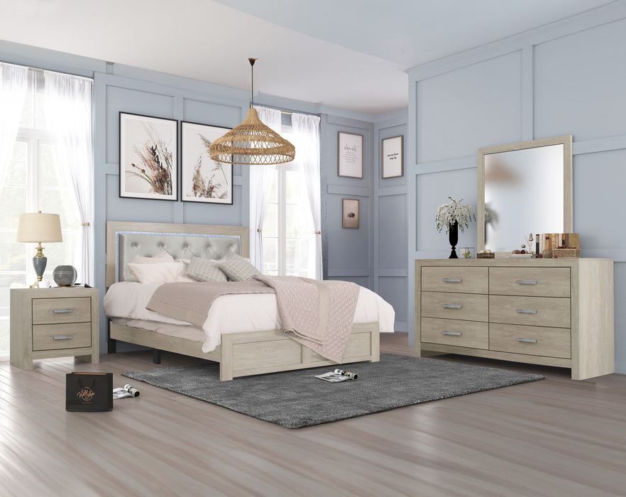 Jaylen - King 4 Piece Bedroom Set - Limed Oak