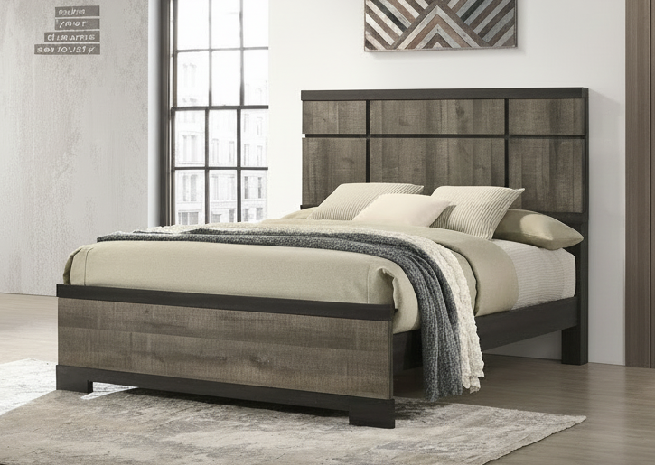 Remington Bed in Ebony and Gray or Chalk
