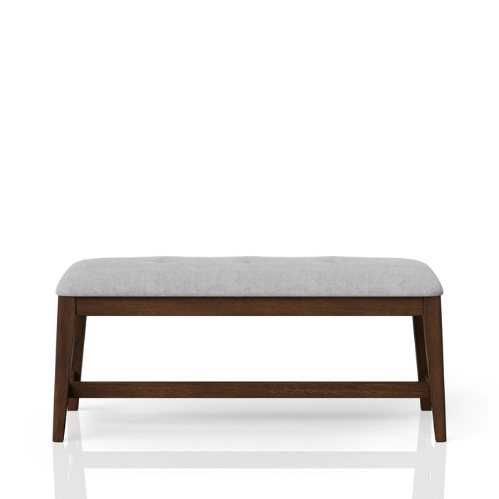 Backless Upholstered Dining Bench Mid Century Seating - Beige