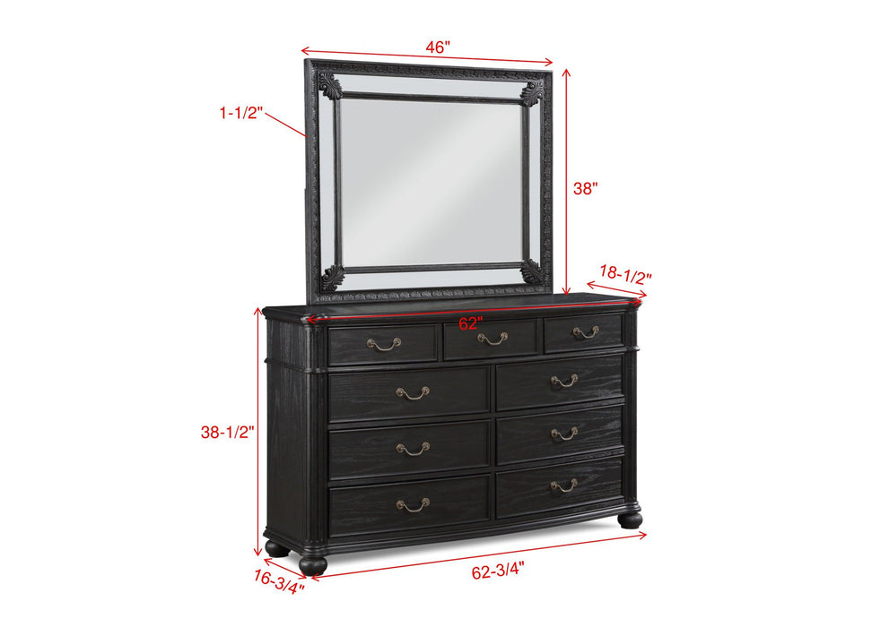 Kingsbury - Dresser And Mirror - Black
