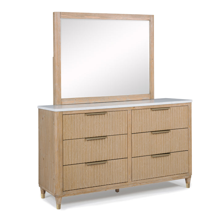 Kara - Dresser & Mirror - Cerused Natural