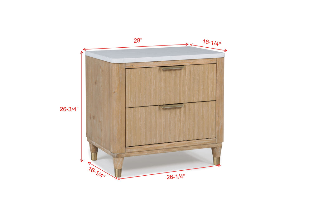 Kara - Nightstand - Cerused Natural