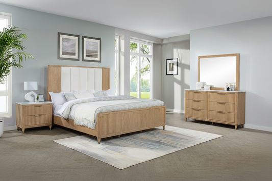 Kara Cerused Natural Bedroom Sets