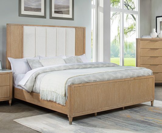 Kara - King Bed - Cerused Natural