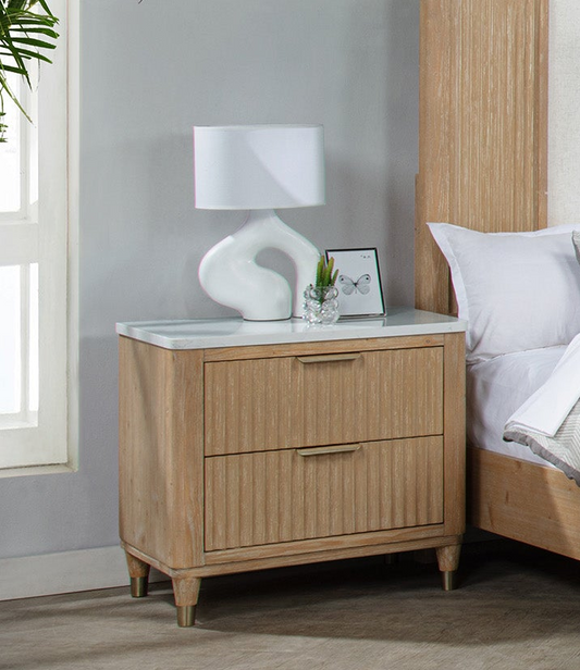 Kara - Nightstand - Cerused Natural