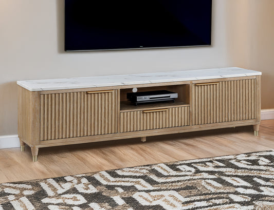 Kara - TV Stand - Cerused Natural