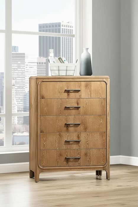 Westcott Cerused Natural 5 Drawer Chest