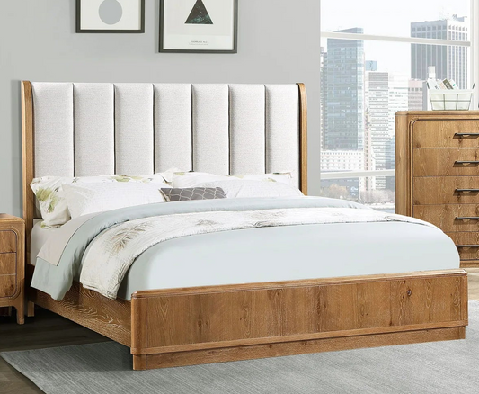 Westcott Cerused Natural Panel Bed