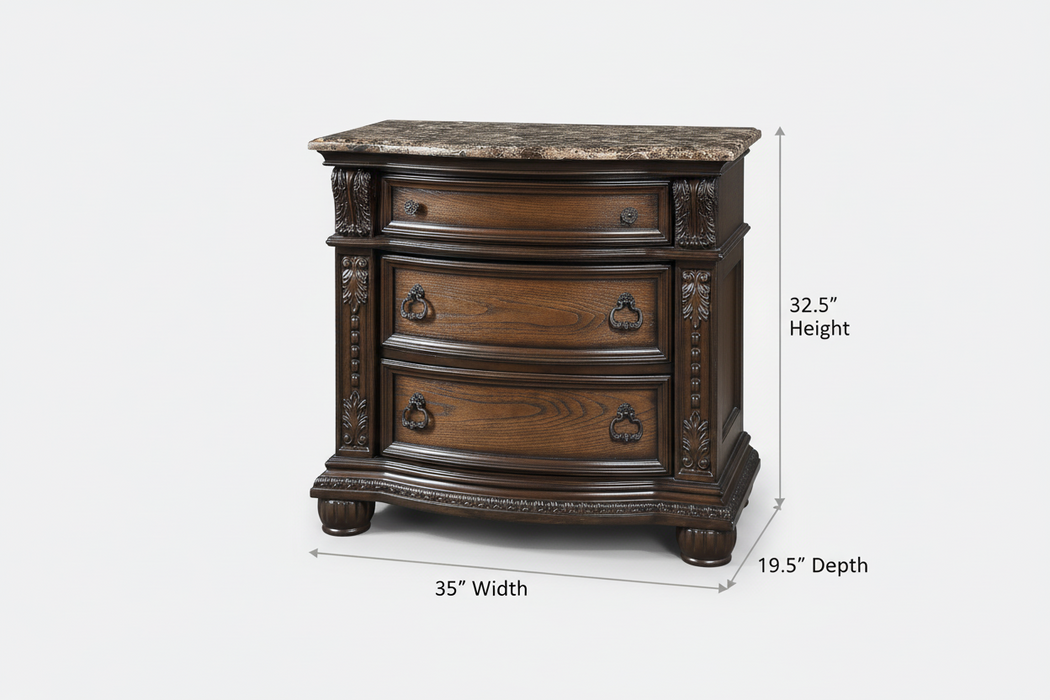 Stanley Night Stand - Oak and Stone