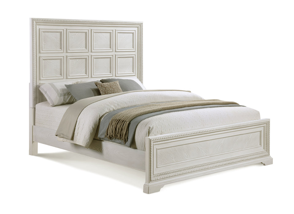 Alexandria - Queen Panel Bed- White