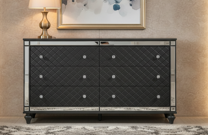 Refino 6 Drawers Dresser In Gray
