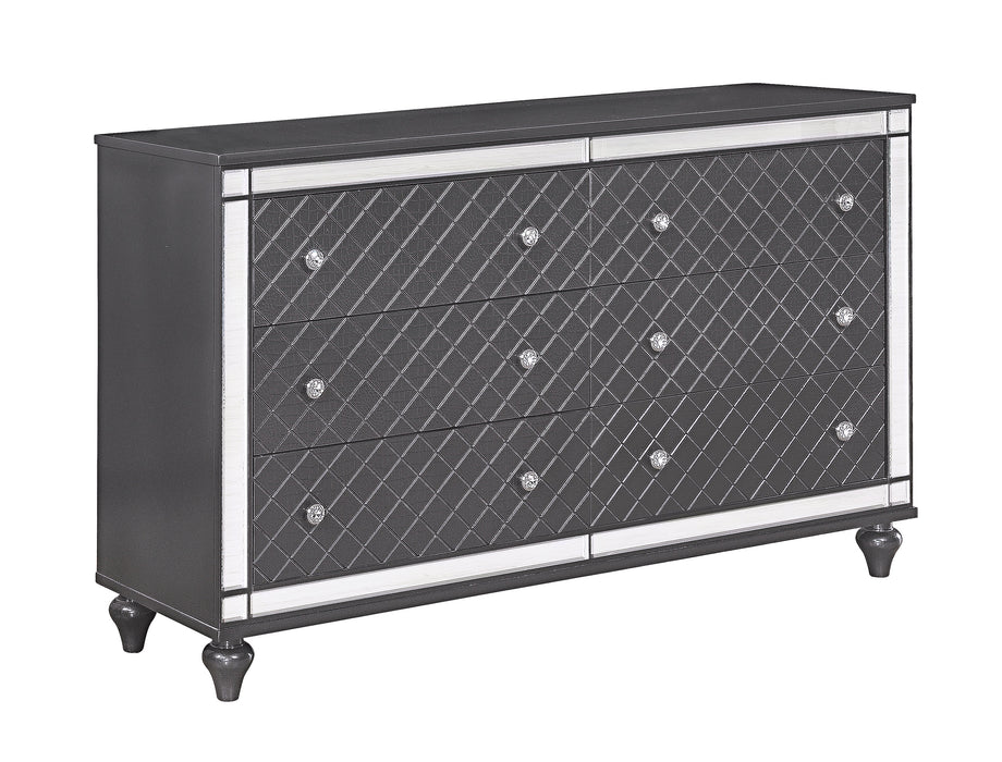 Refino 6 Drawers Dresser In Gray