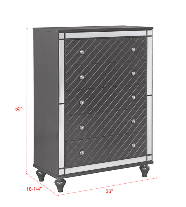 Refino 5 Drawer Chest In Gray