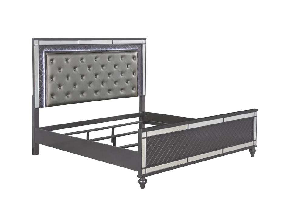 Refino Panel Bed In Gray