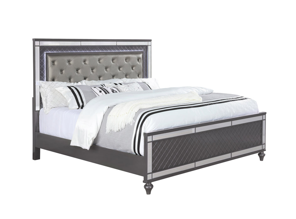 Refino Panel Bed In Gray