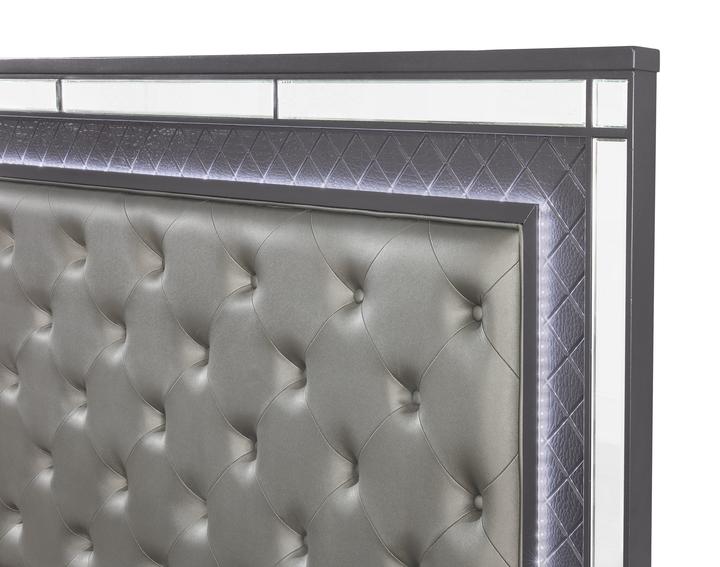 Refino Panel Bed In Gray