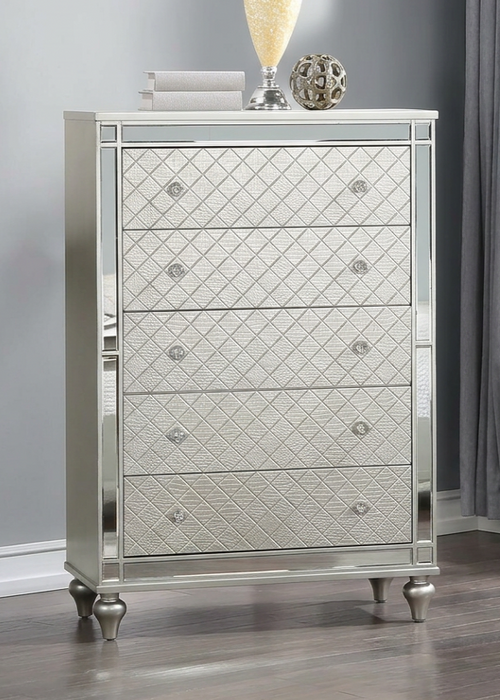 Cristian Champagne 5 Drawer Chest