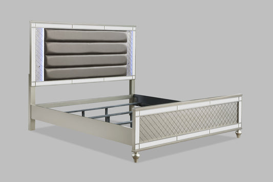 Cristian - King Upholstered Bed - Champagne