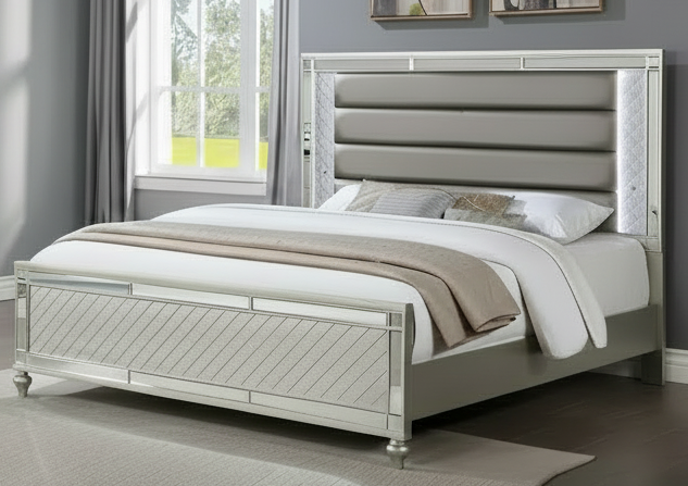 Cristian Champagne Panel Bed