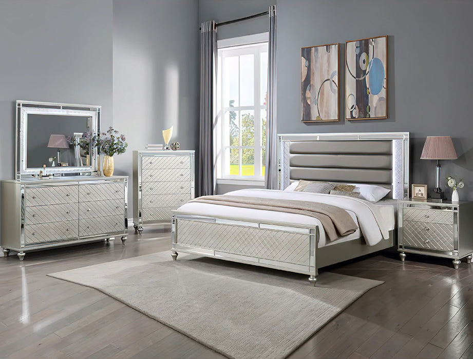 Cristian - King Upholstered Bed - Champagne