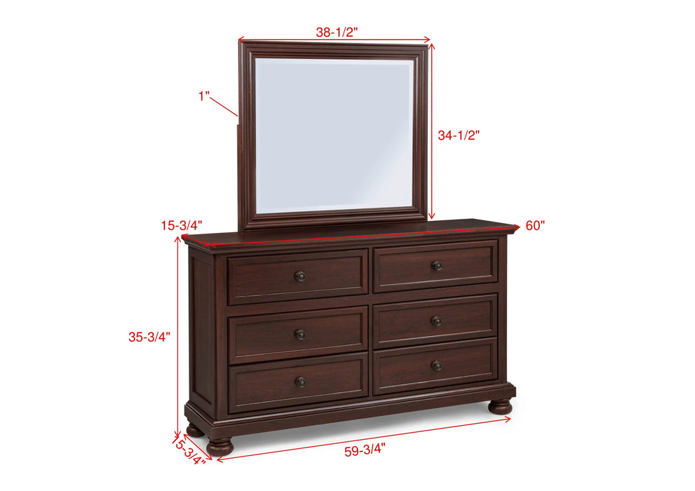Claribelle Dresser in Dark Cherry or Whitewash