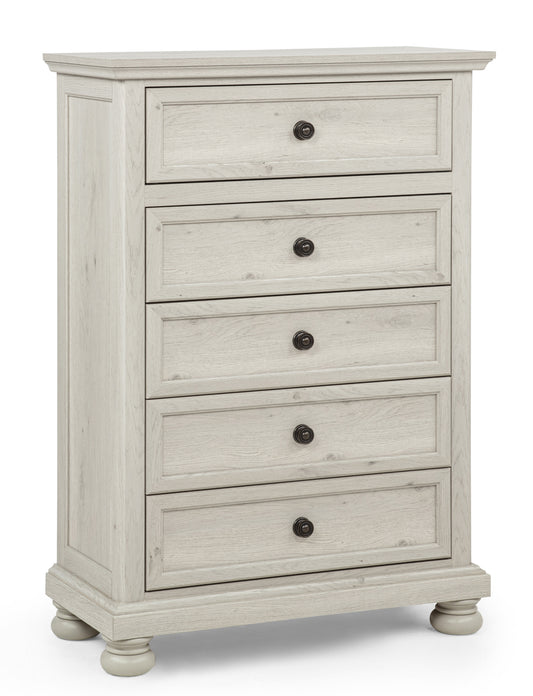 Claribelle Cherry or Whitewash 5 Drawer Chest