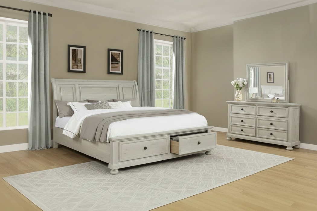 Claribelle Dark Cherry or Whitewash Bedroom Suites