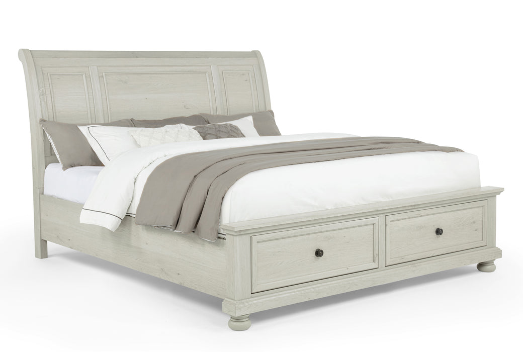 Clairibelle Platform Storage Bed in Dark Cherry or Whitewash