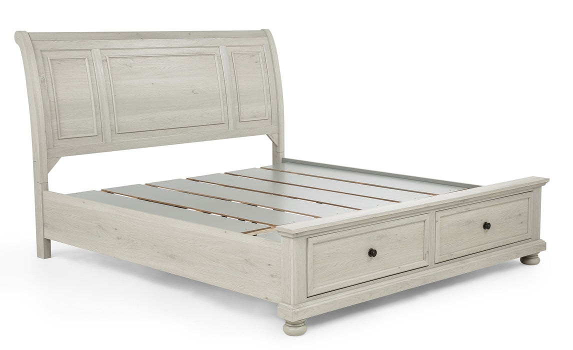 Clairibelle Platform Storage Bed in Dark Cherry or Whitewash