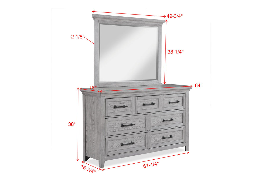 Beckett - Dresser & Mirror - Greige or Walnut Brown