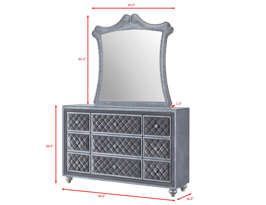 Cameo - Dresser & Mirror - Gray