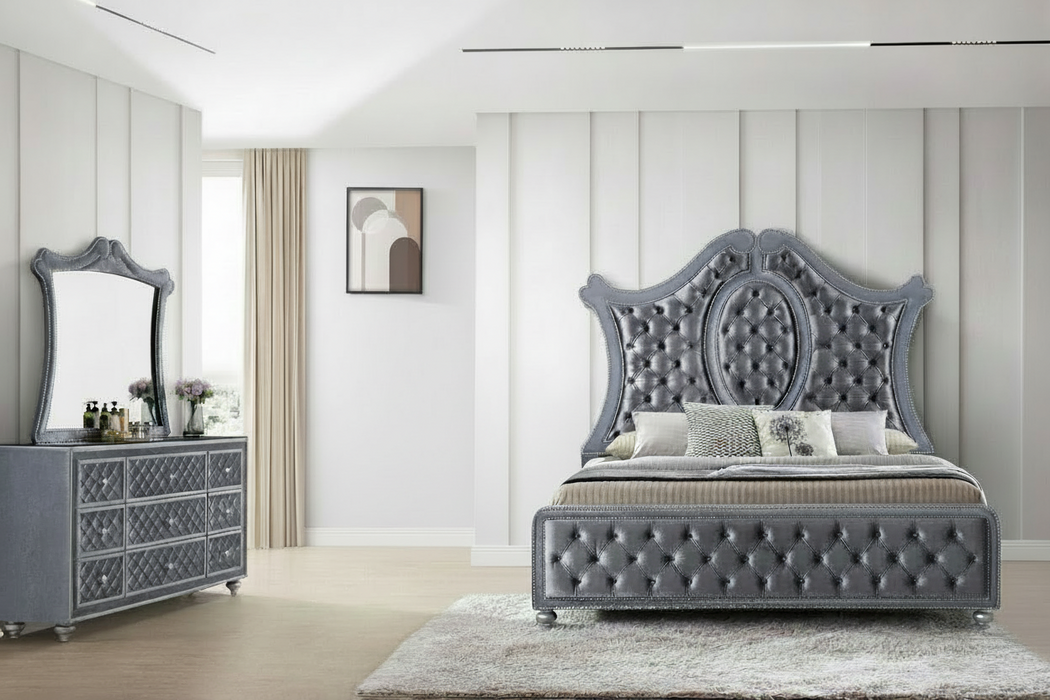 Cameo Grey or Black Upholstered  Bedroom Suites