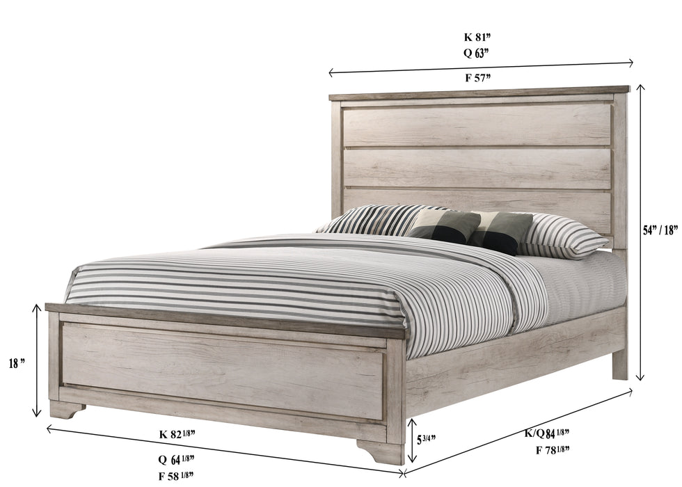 Patterson Panel Bed In Driftwood Grey