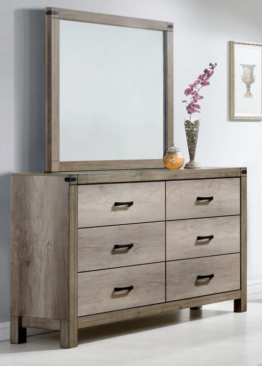 Matteo 6 Drawer Double Dresser with Optional Mirror
