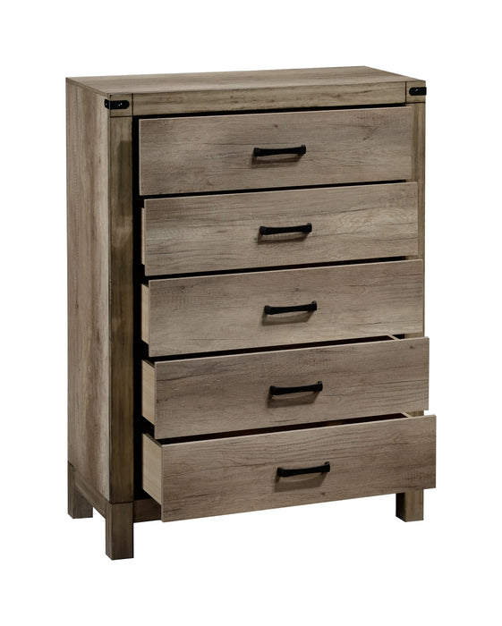 Matteo Weathered Gray 5 Drawer Chest