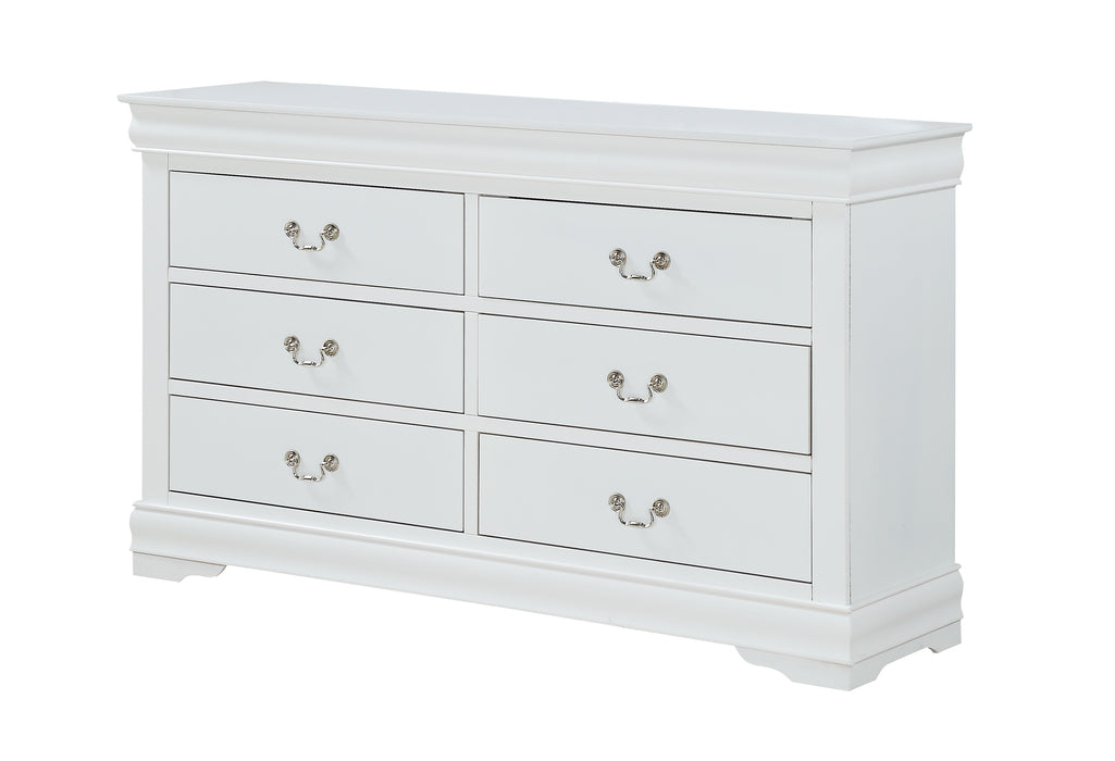Louis Philip - Dresser & Mirror - White