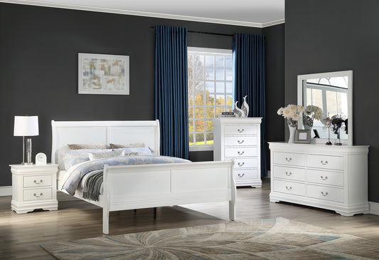 Louis Philip - King Bed - White