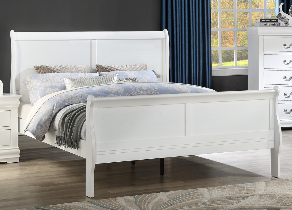 Louis Philip White Sleigh Bed