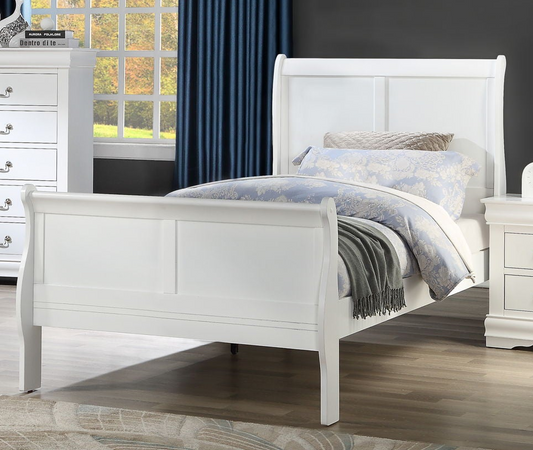 Louis Philip - Twin Bed - White