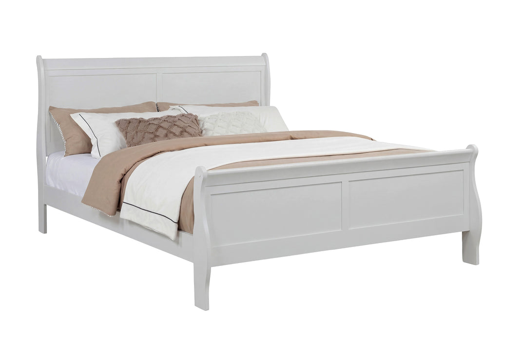 Louis Philip Bed in Sky Blue or Greige Gray
