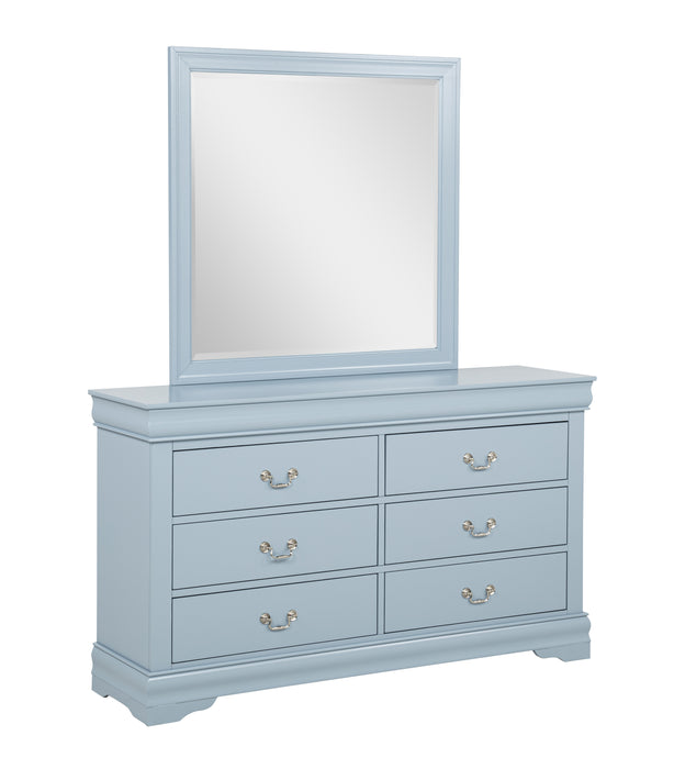 Louis Philip - Dresser & Mirror - Blue